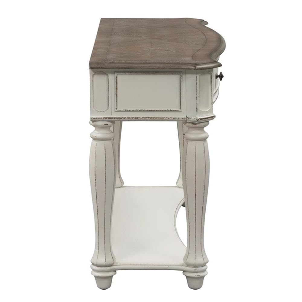 Antique White Wood Sofa Table with 1 Drawer and 1 Shelf E37300