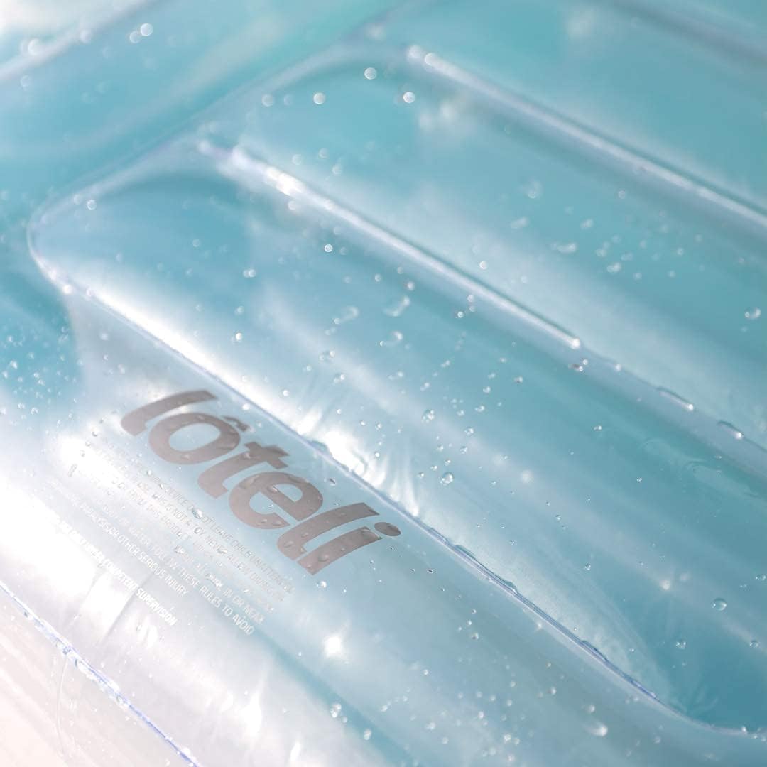 Transparent Inflatable Chaise Pool Float with Cup Holder B202289