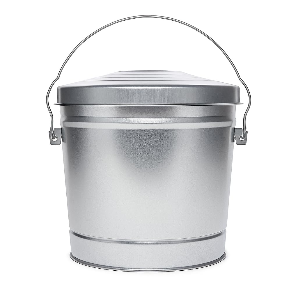 6-Gallon Galvanized Steel Locking Lid Storage Can Y1144