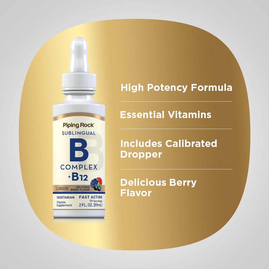 Vitamin B Complex with B12 Liquid Drops 1200 mcg 2 oz H9933