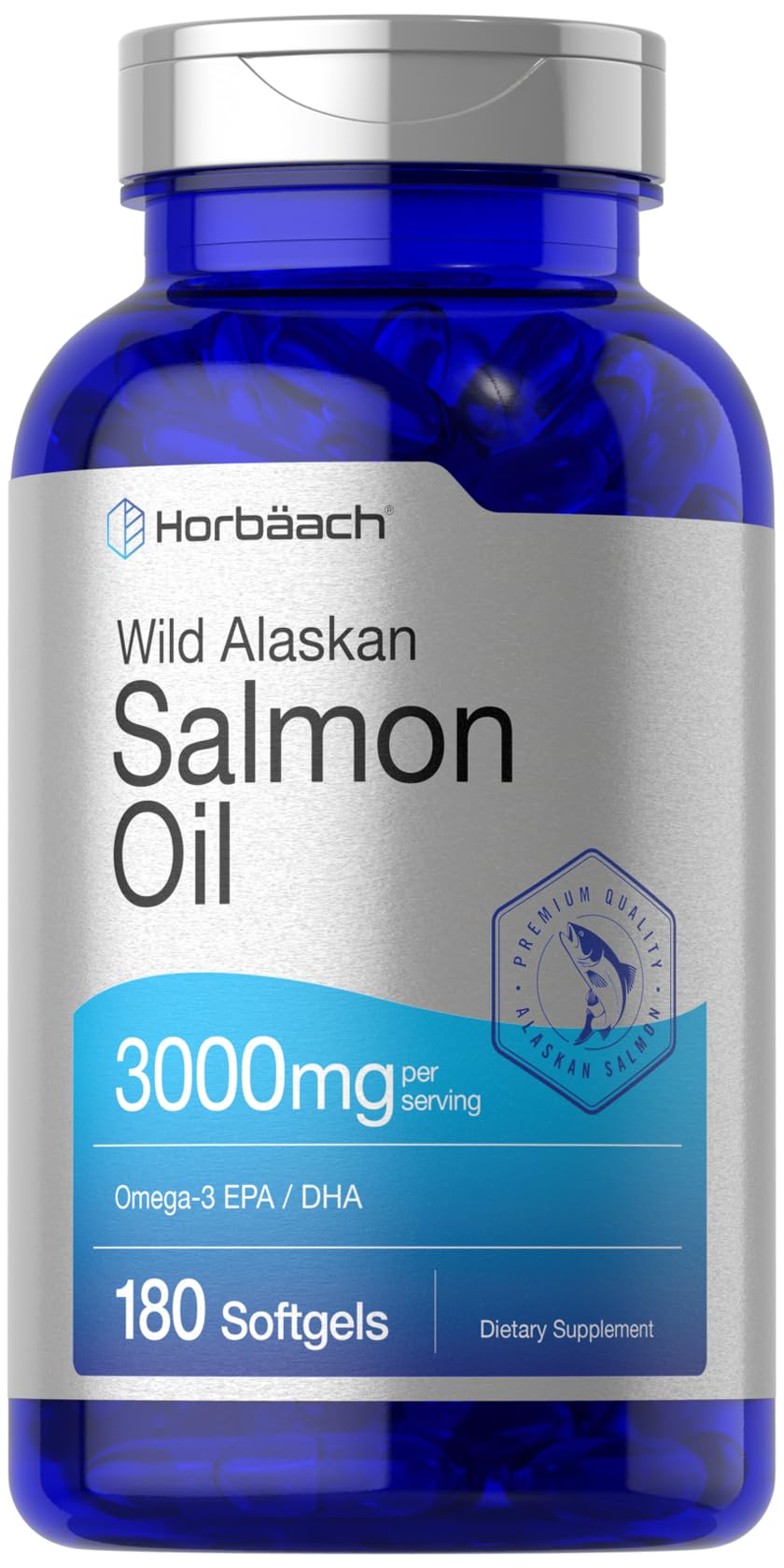 Wild Alaskan Salmon Fish Oil 3000mg 180 Softgel Capsules R683126