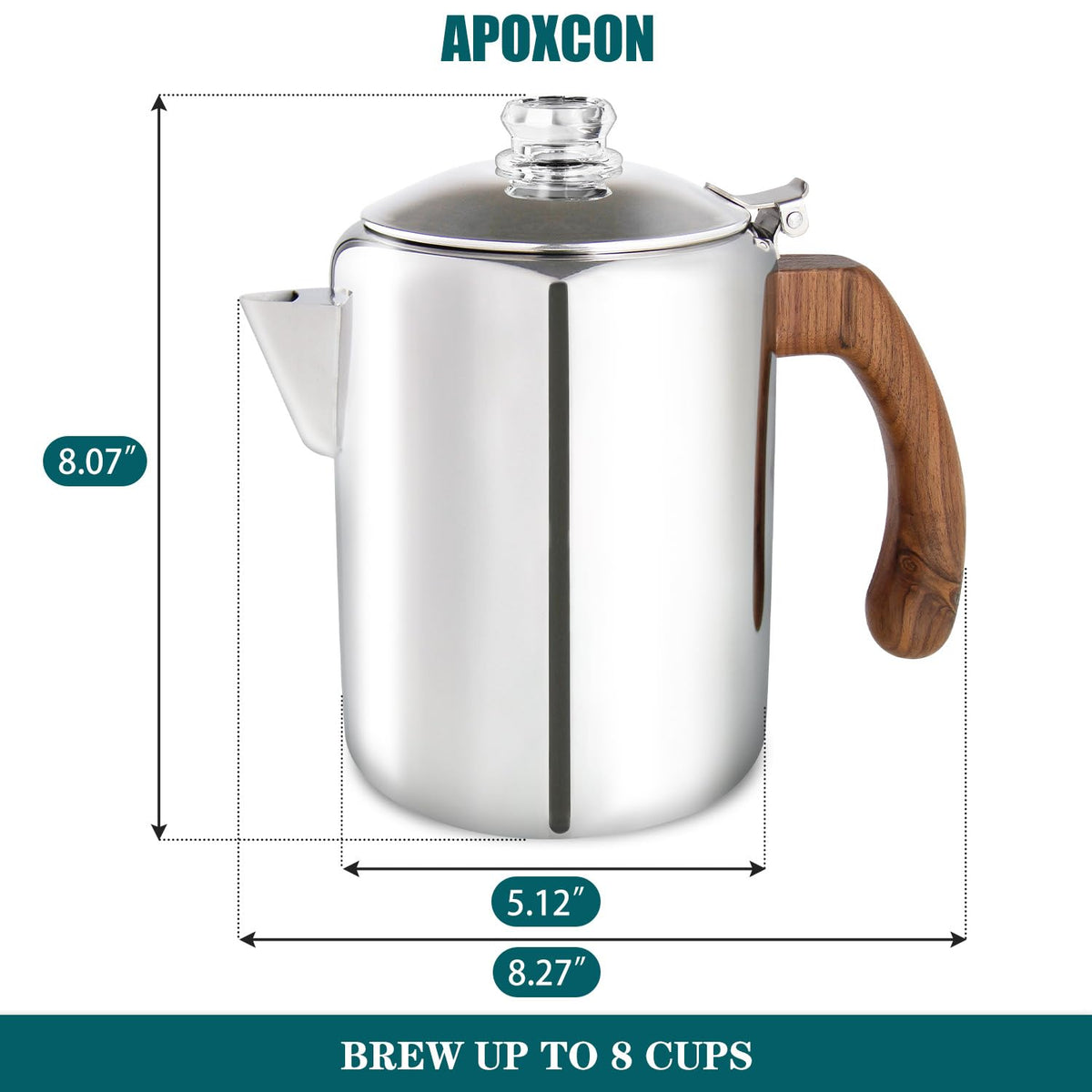 Coffee Percolator Pot Stainless Steel 8 Cup P4037