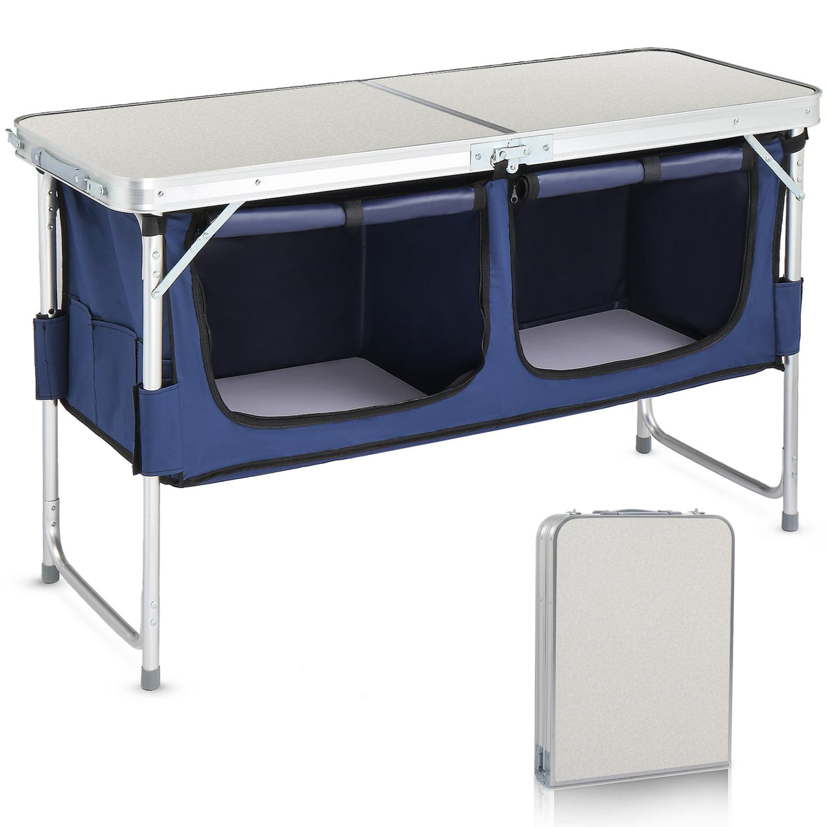 4 Ft White Aluminum Folding Camping Table W524