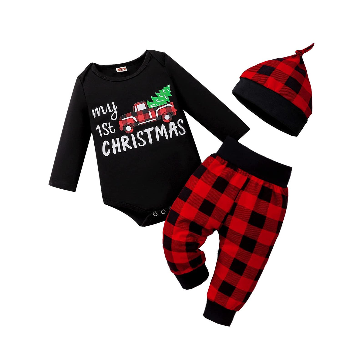 Newborn Baby Boy Christmas Outfit 3Pcs 0-18 Months W926092