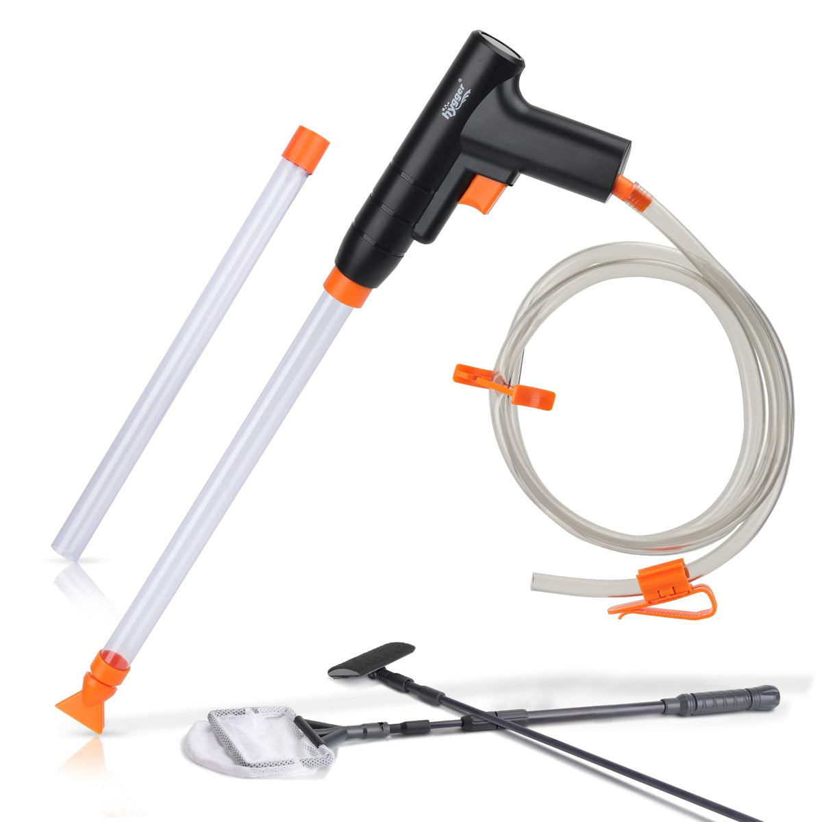 Aquarium Gravel Cleaner Kit with Water Hose Controller Clamp Q52400