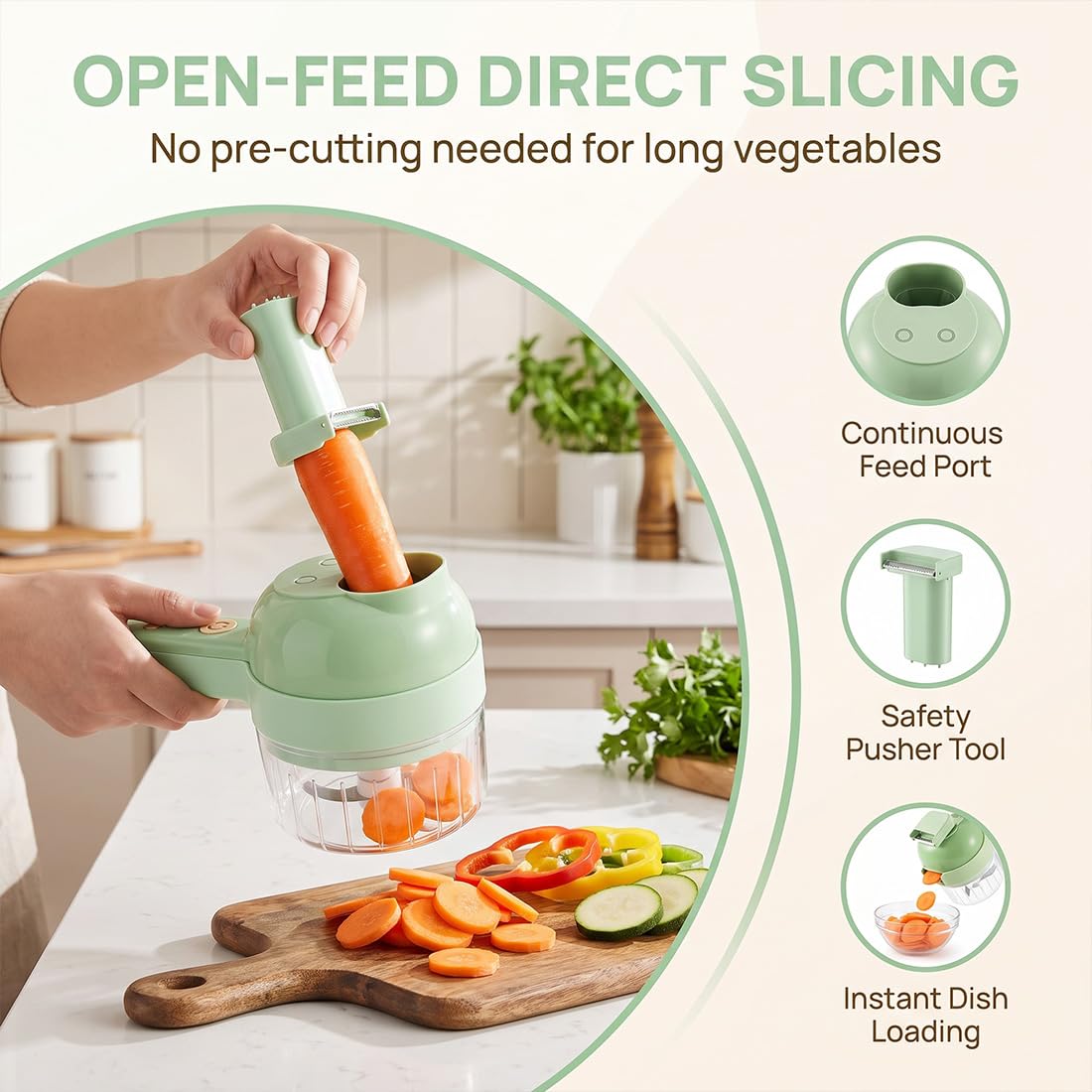 4 in 1 Handheld Electric Vegetable Cutter P66319