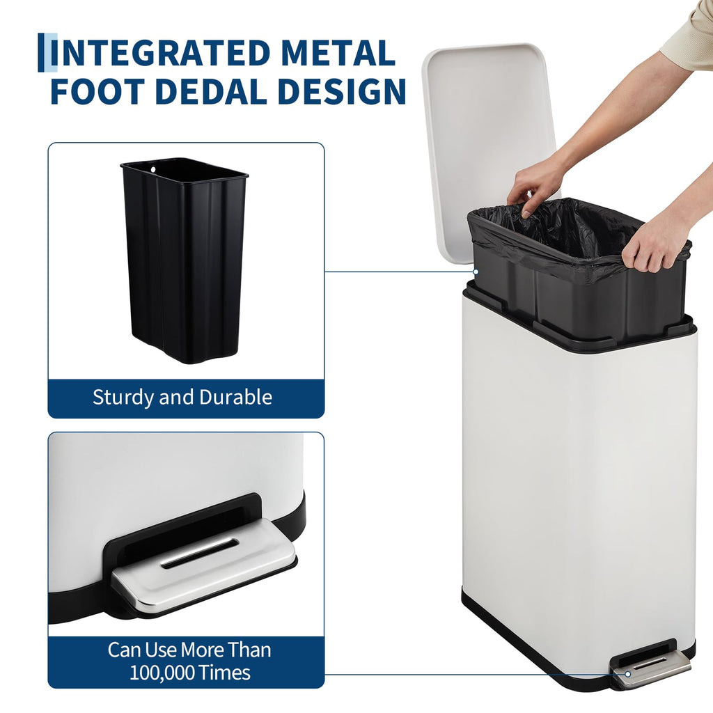 13.2 Gallon Slim Stainless Steel Trash Can K617768
