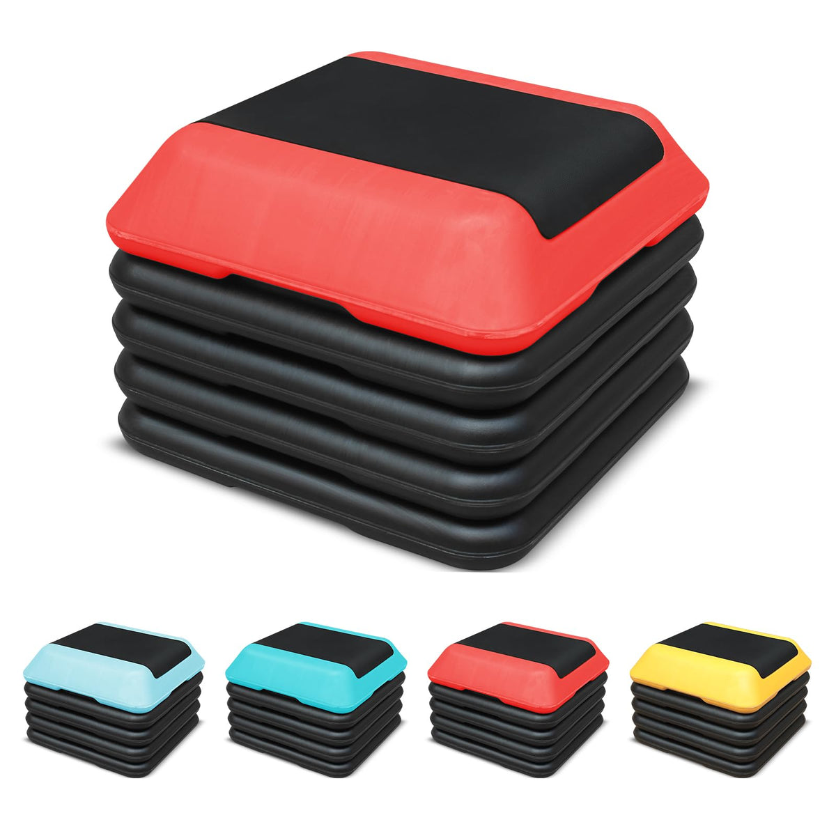 16"x16" Adjustable Exercise Aerobic Step Platform with 4 Risers W955