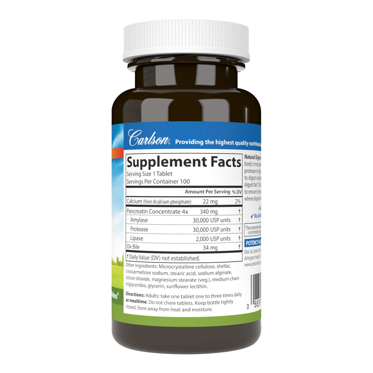 Natural Digestive Enzymes, 100 Tablets N585694