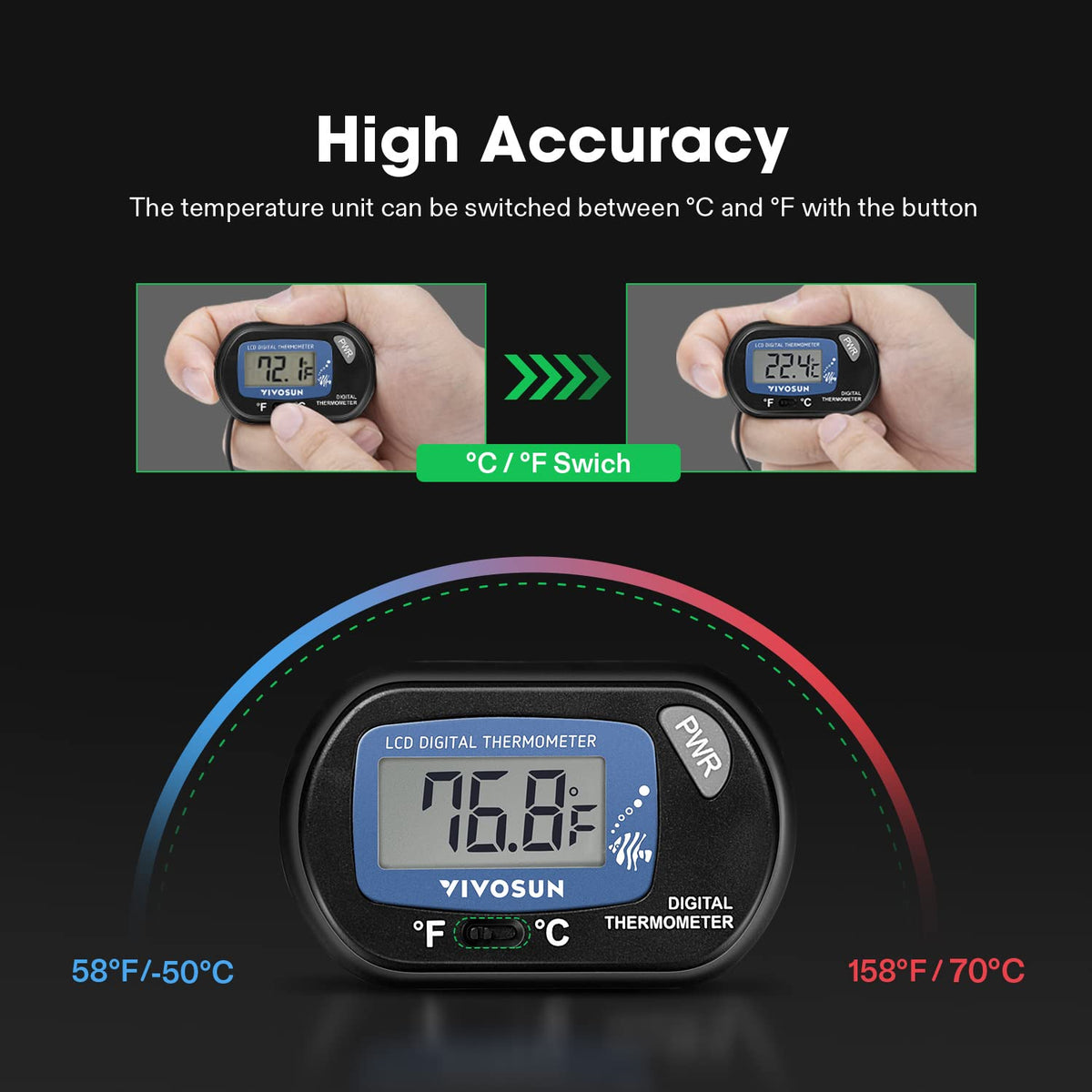2-Pack LCD Digital Aquarium Thermometer T873767