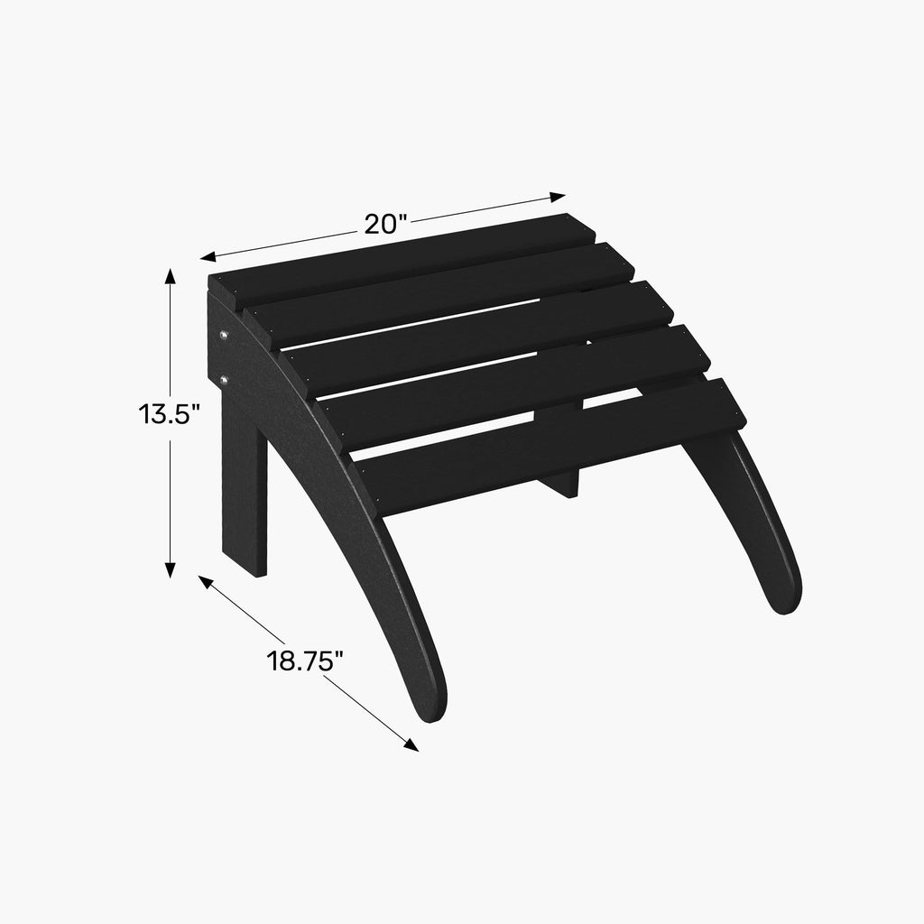 White All Weather Poly Lumber Adirondack Ottoman A44106