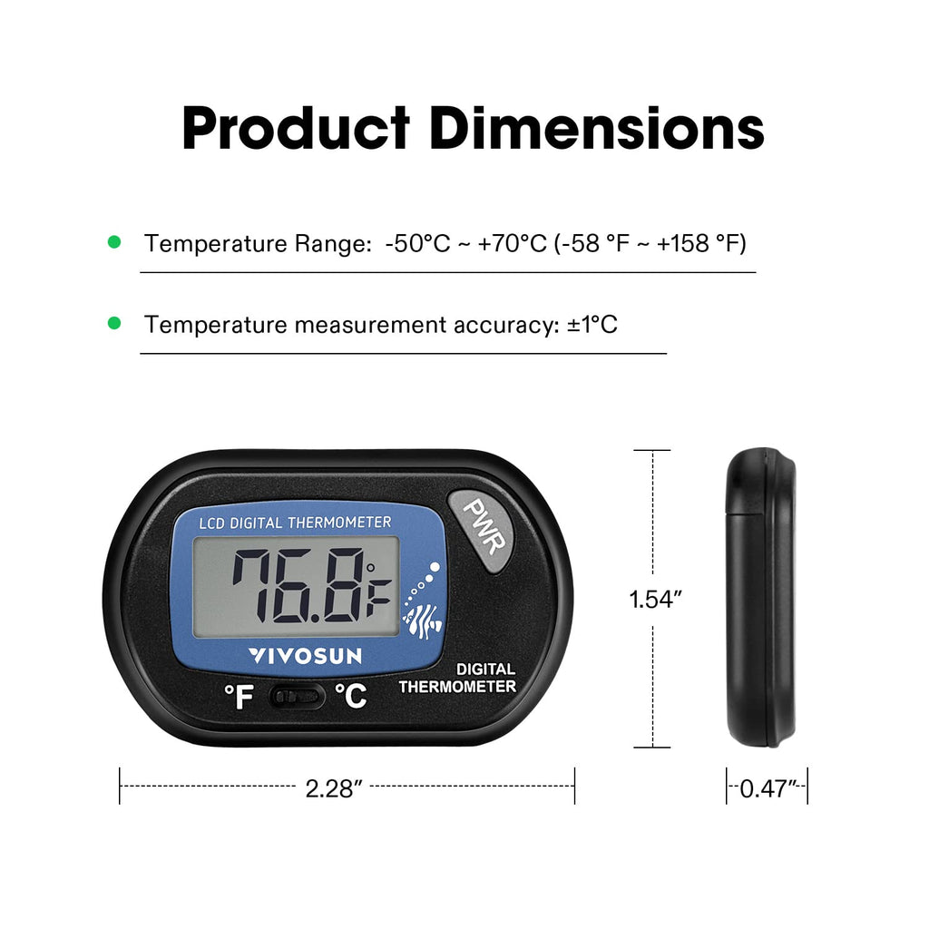 2-Pack LCD Digital Aquarium Thermometer T873767
