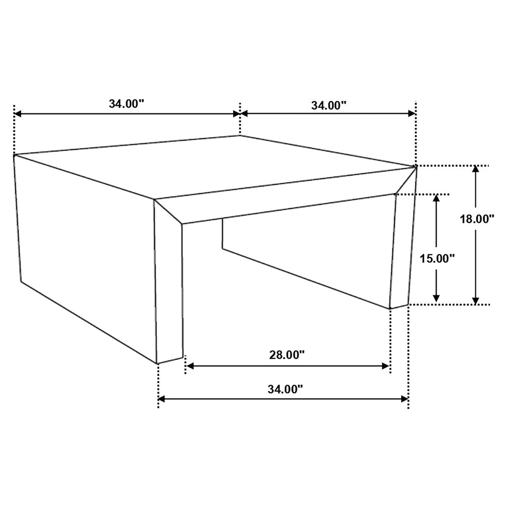 Solid Wood Square Coffee Table 34x34x18 Inches M356704