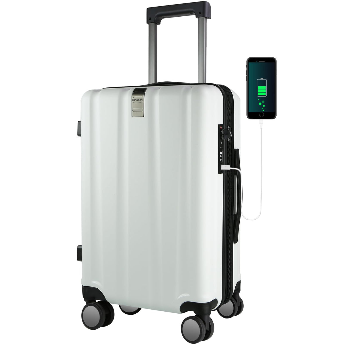 Carry On Luggage 20-Inch White I39090