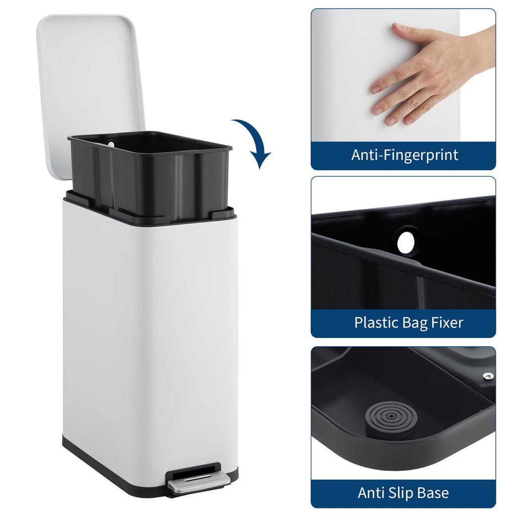 13.2 Gallon Slim Stainless Steel Trash Can K617768