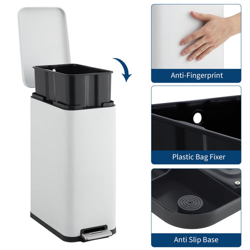 13.2 Gallon Slim Stainless Steel Trash Can K617768