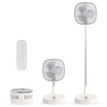 Portable Foldaway Standing Fan 7200Mah Rechargeable Battery Remote Control Telescopic 4 Speed Quiet Timer Gray N55000