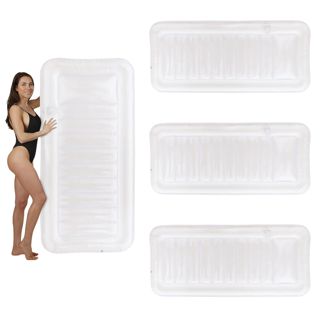 Transparent Inflatable Chaise Pool Float with Cup Holder B202289