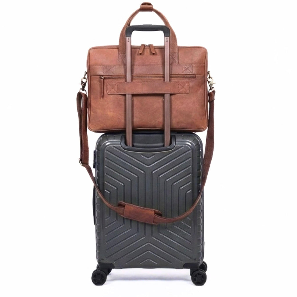 Brown 17-inch Genuine Leather Laptop Briefcase C793203