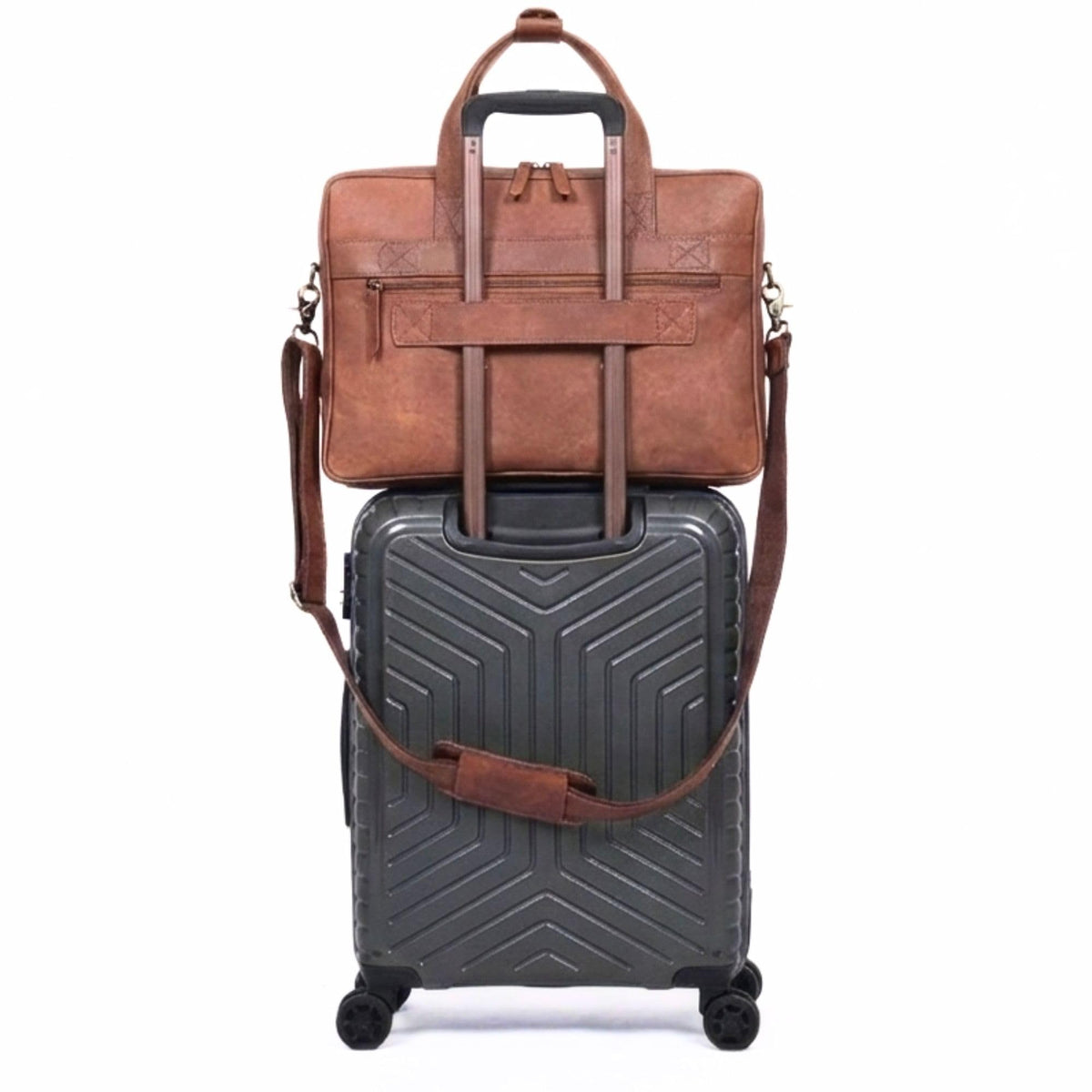 Brown 17-inch Genuine Leather Laptop Briefcase C793203