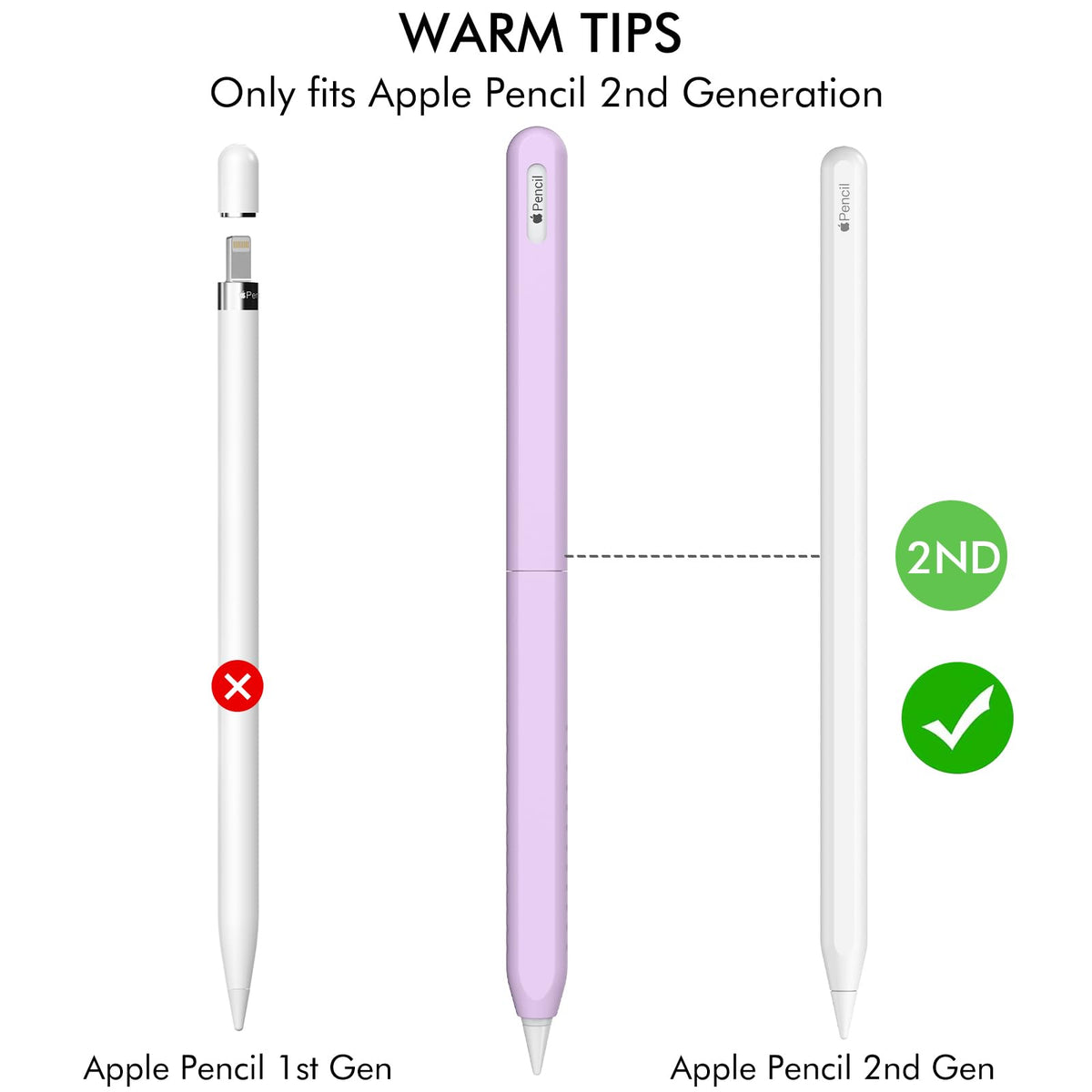 2 Pack Silicone Case for Apple Pencil 2nd Generation T156022