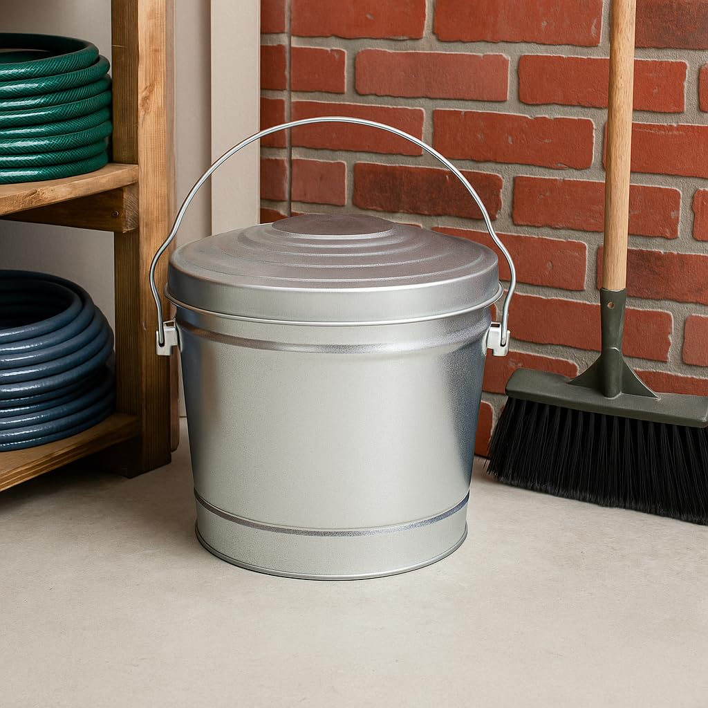 6-Gallon Galvanized Steel Locking Lid Storage Can Y1144