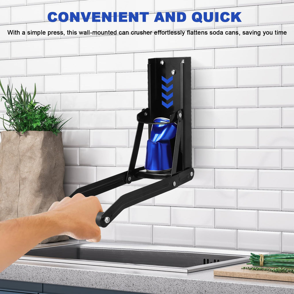 Wall Mounted Stainless Steel Can Crusher with Bottle Opener R449