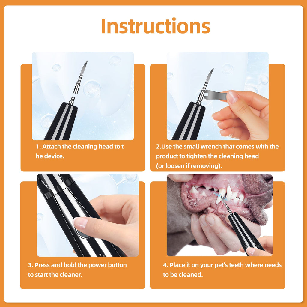 Ultrasonic Pet Tooth Cleaner Kit with LED Light X5145