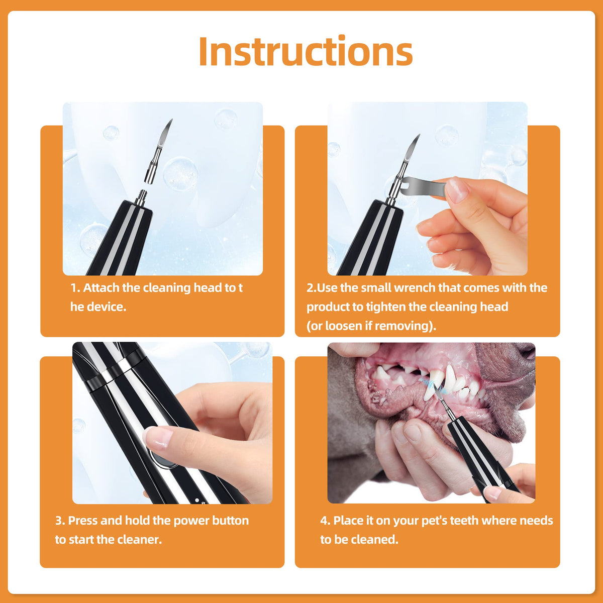 Ultrasonic Pet Tooth Cleaner Kit with LED Light X5145