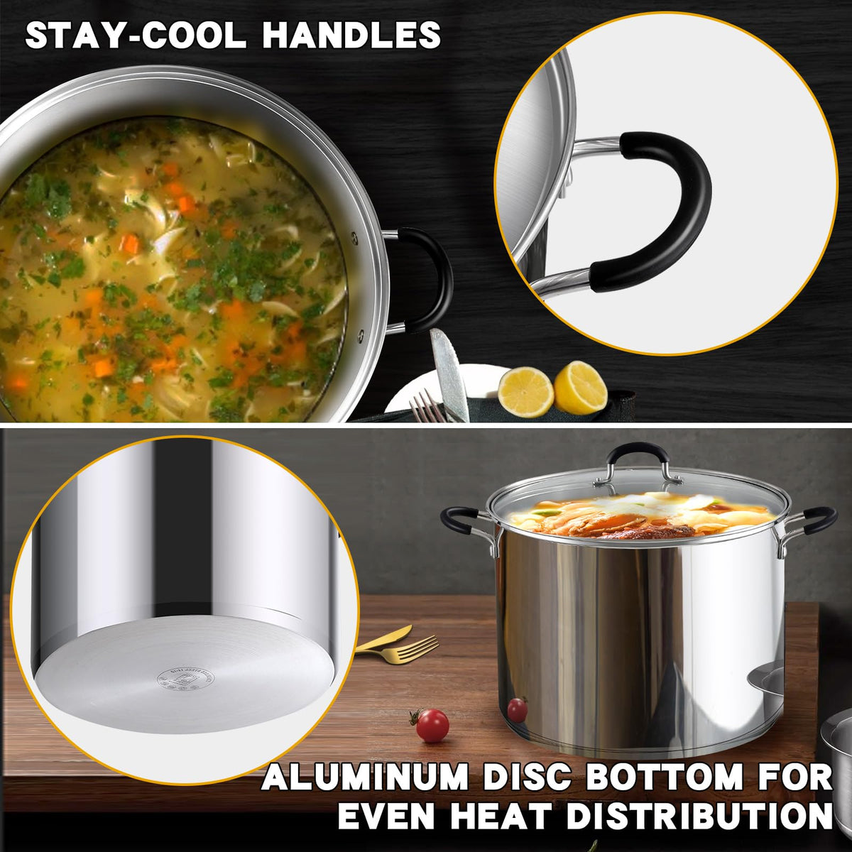 12-Quart Stainless Steel Stock Pot with Lid Z627845