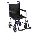 Blue Transport Wheelchair with Swing-Away Footrest M2851