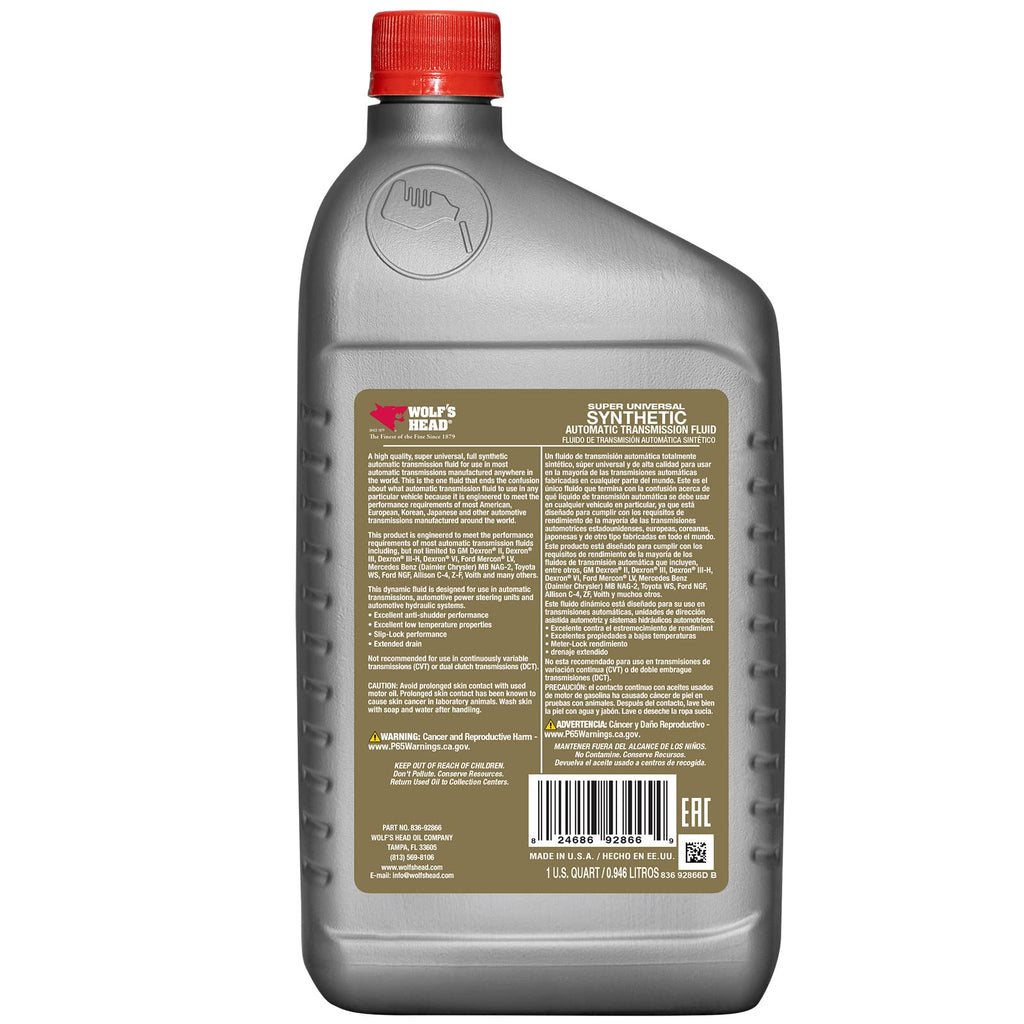 Synthetic Automatic Transmission Fluid 1 Quart Bottle Pack of 12 I655818