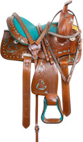 Leather Barrel Saddle with Headstall, Reins and Breast Collar X630118