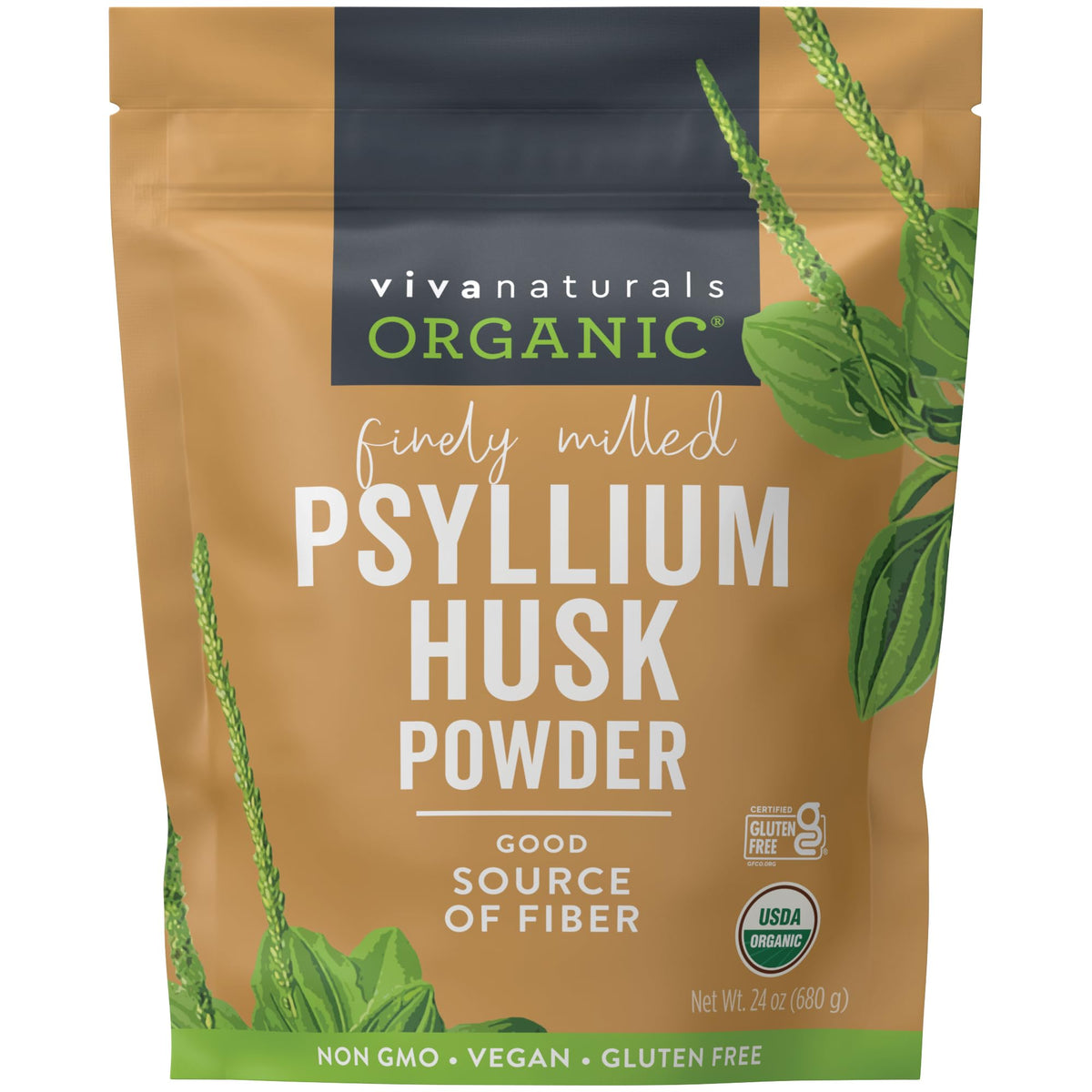 24 oz Organic Psyllium Husk Powder & 8 fl oz Gentle Facial Cleanser Bundle C9718