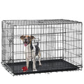 Folding Metal Dog Crate with Divider and Tray X698988