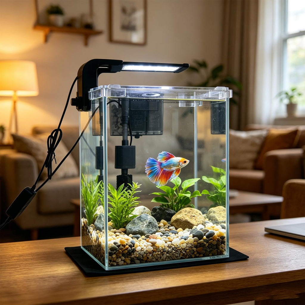 2 Gallon Betta Fish Tank with Filter and Light H3478