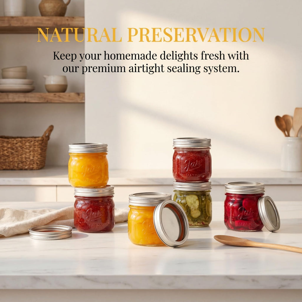 12 Pack 12 Oz Wide Mouth Airtight Glass Mason Jars R7648