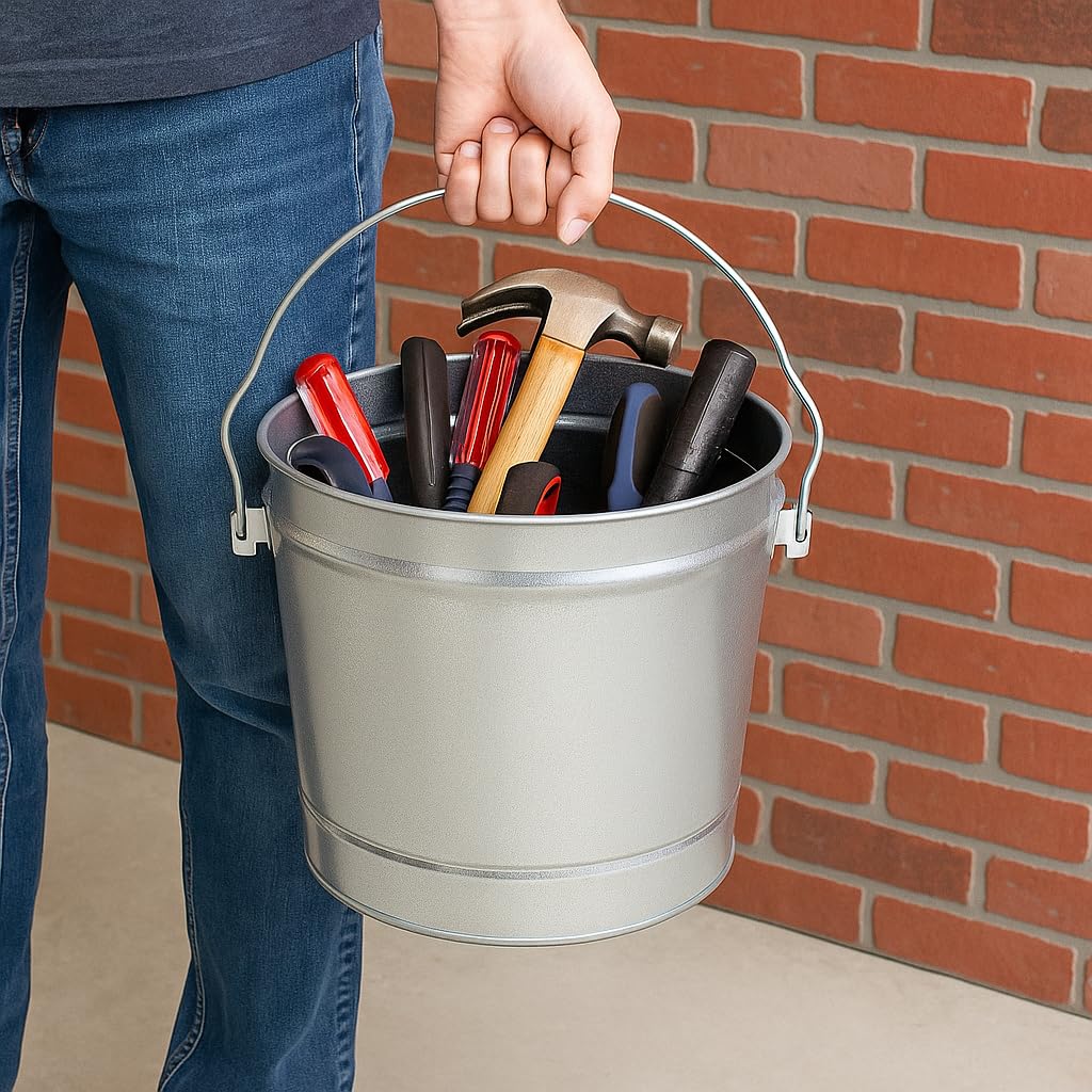 6-Gallon Galvanized Steel Locking Lid Storage Can Y1144