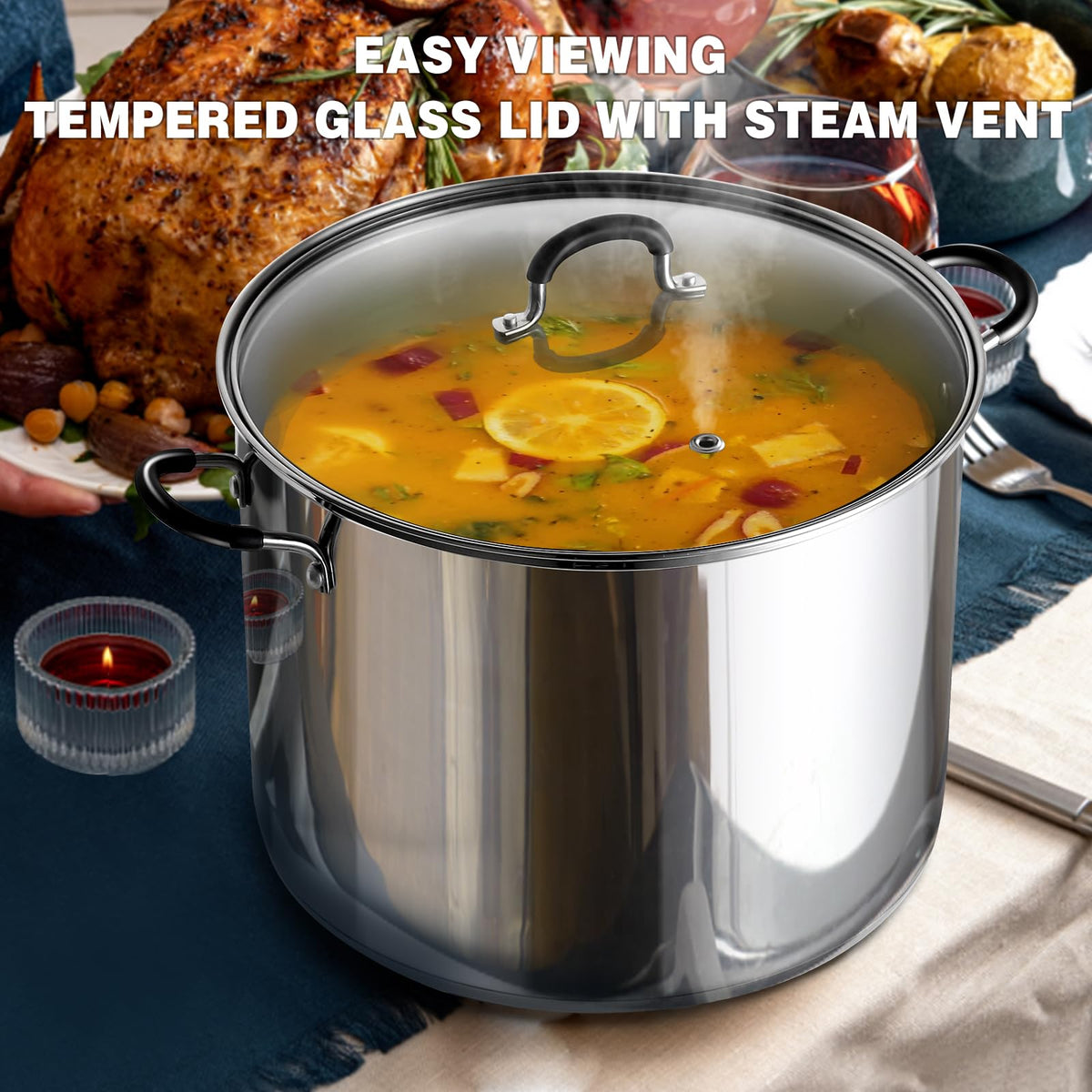 12-Quart Stainless Steel Stock Pot with Lid Z627845