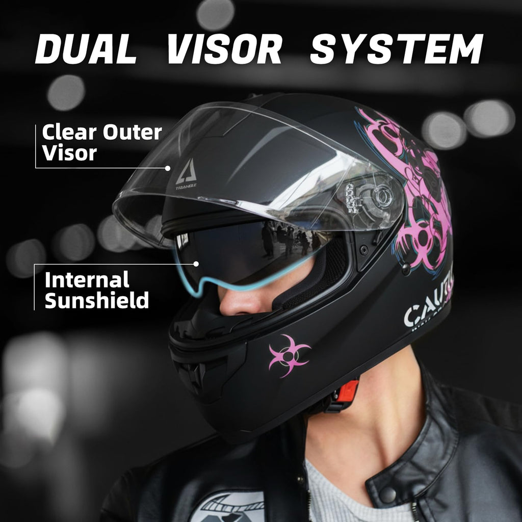 Full Face Dual Visor Motorcycle Helmet R65006