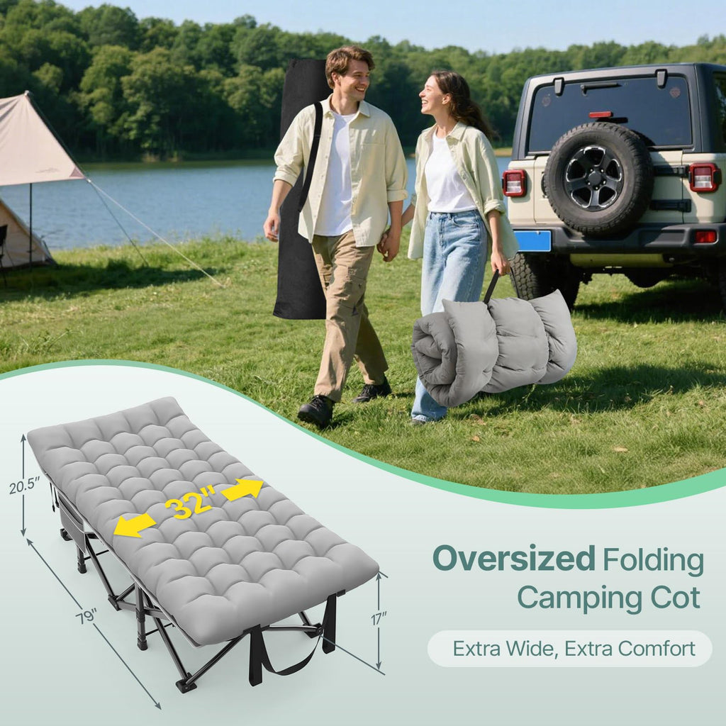 32" XXL Heavy Duty Folding Camping Cot U9596
