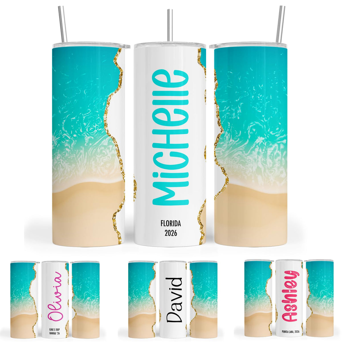 20 oz Custom Skinny Tumbler with Lid & Straw N548