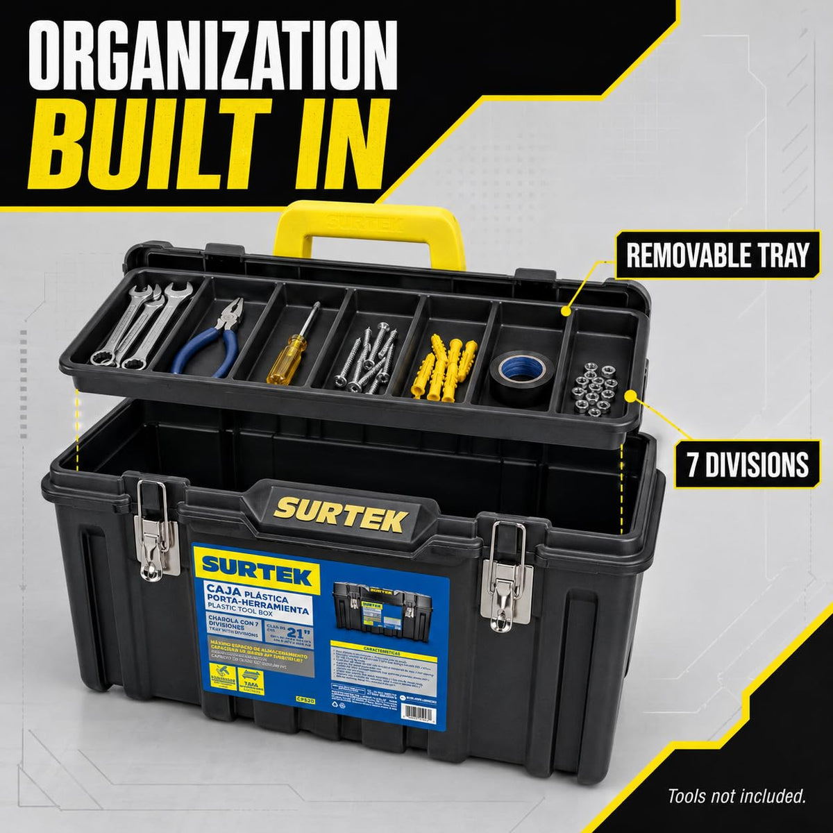 21" x 11" x 10" Black Mobile Tool Box K66874