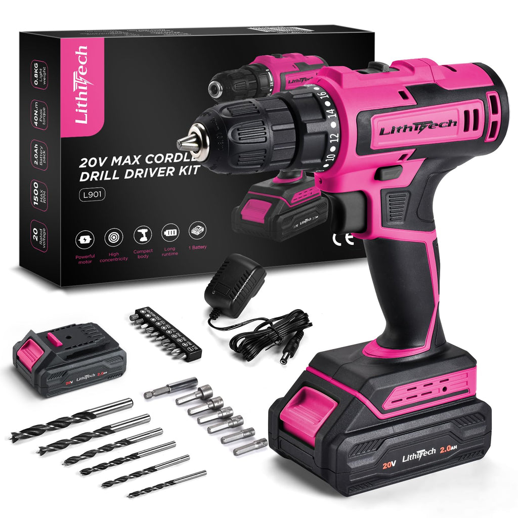 Pink Cordless Drill Set K496