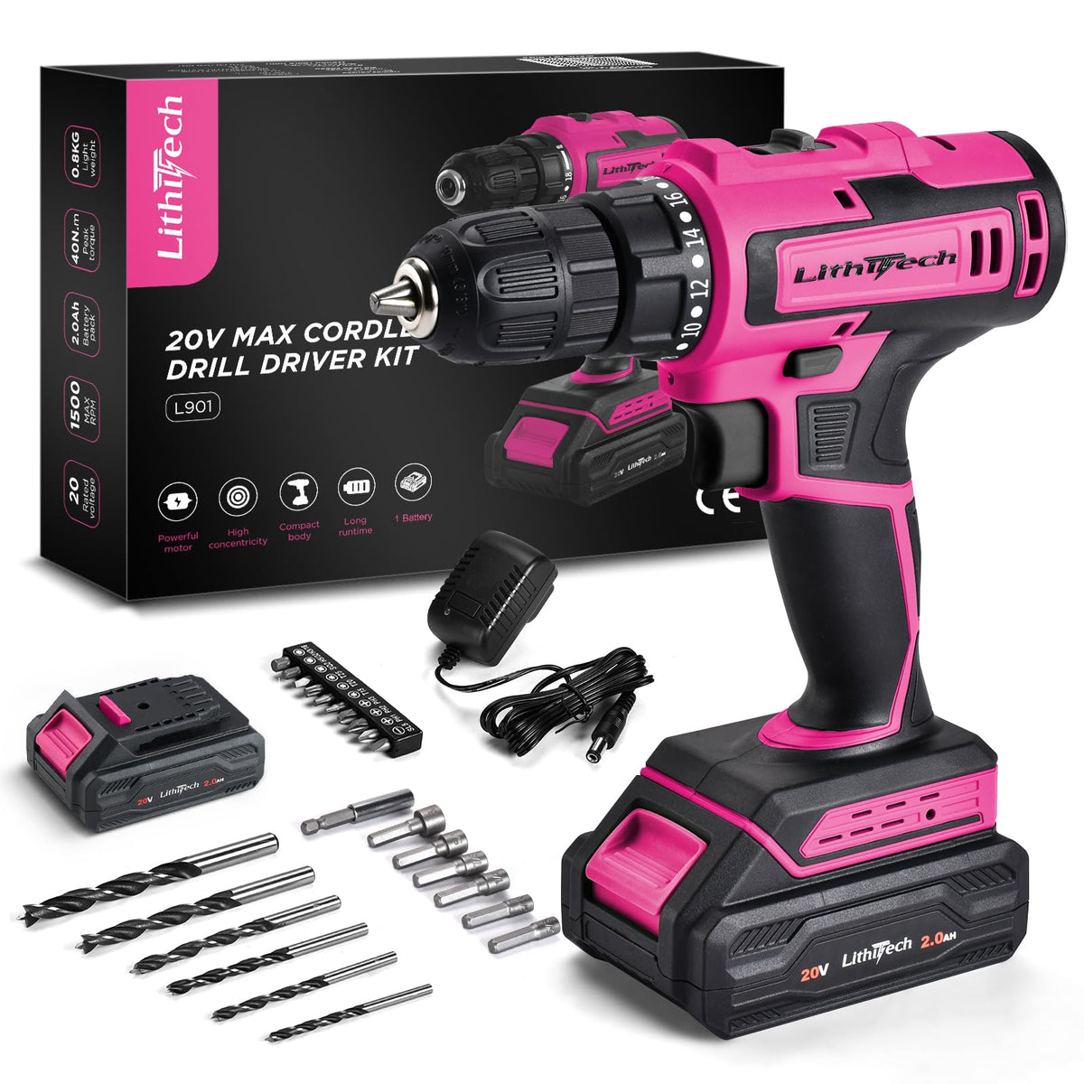 Pink Cordless Drill Set K496