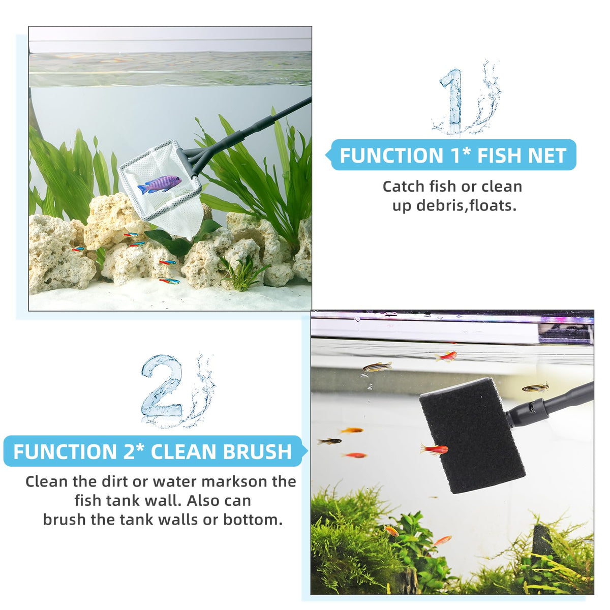 Aquarium Gravel Cleaner Kit with Water Hose Controller Clamp Q52400
