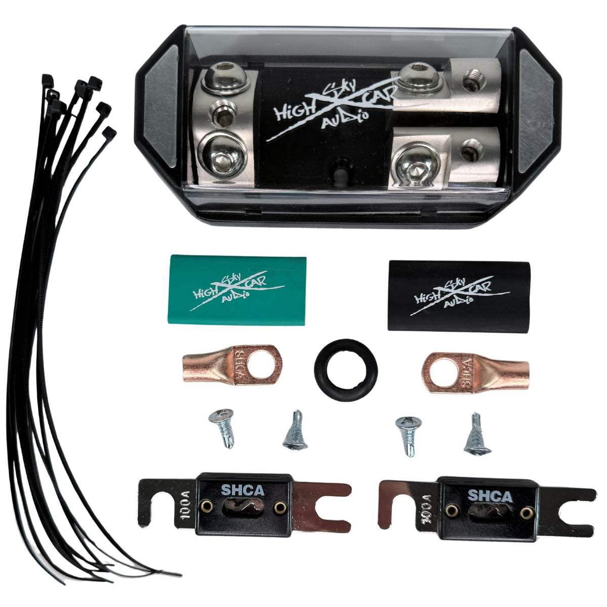 1/0 Gauge Dual Amplifier Wiring Kit with RCA Cables and Fuse Holder L100
