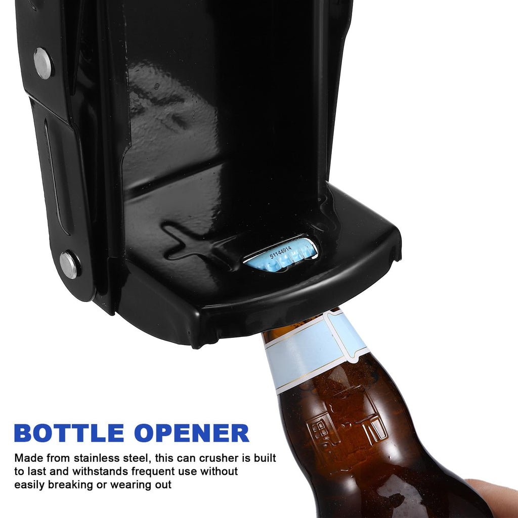 Wall Mounted Stainless Steel Can Crusher with Bottle Opener R449