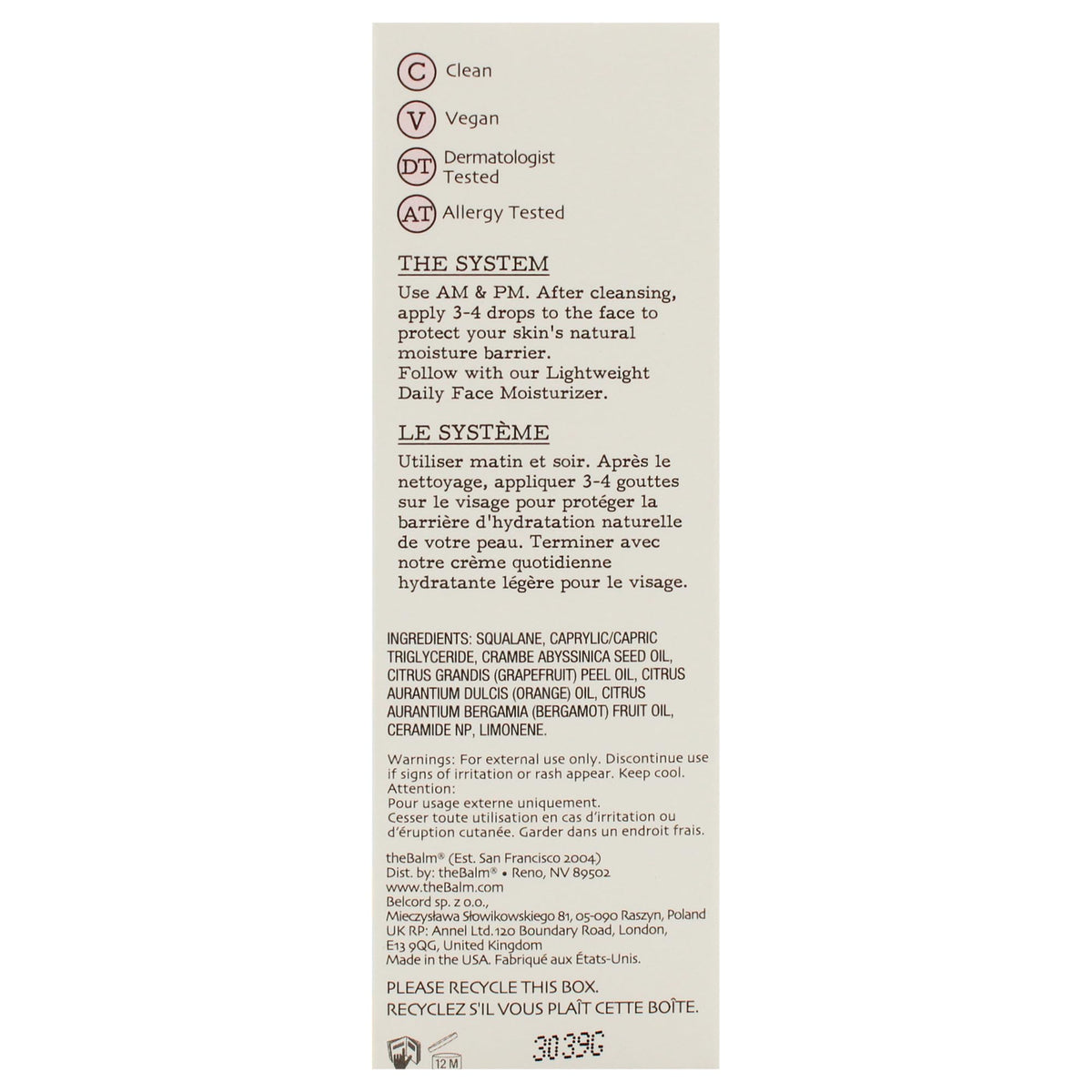 Face Oil 1 oz C941
