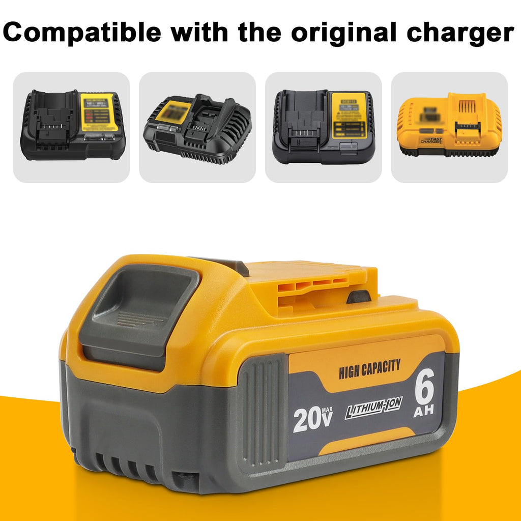 2 Pack 20V 6Ah Replacement Battery K974